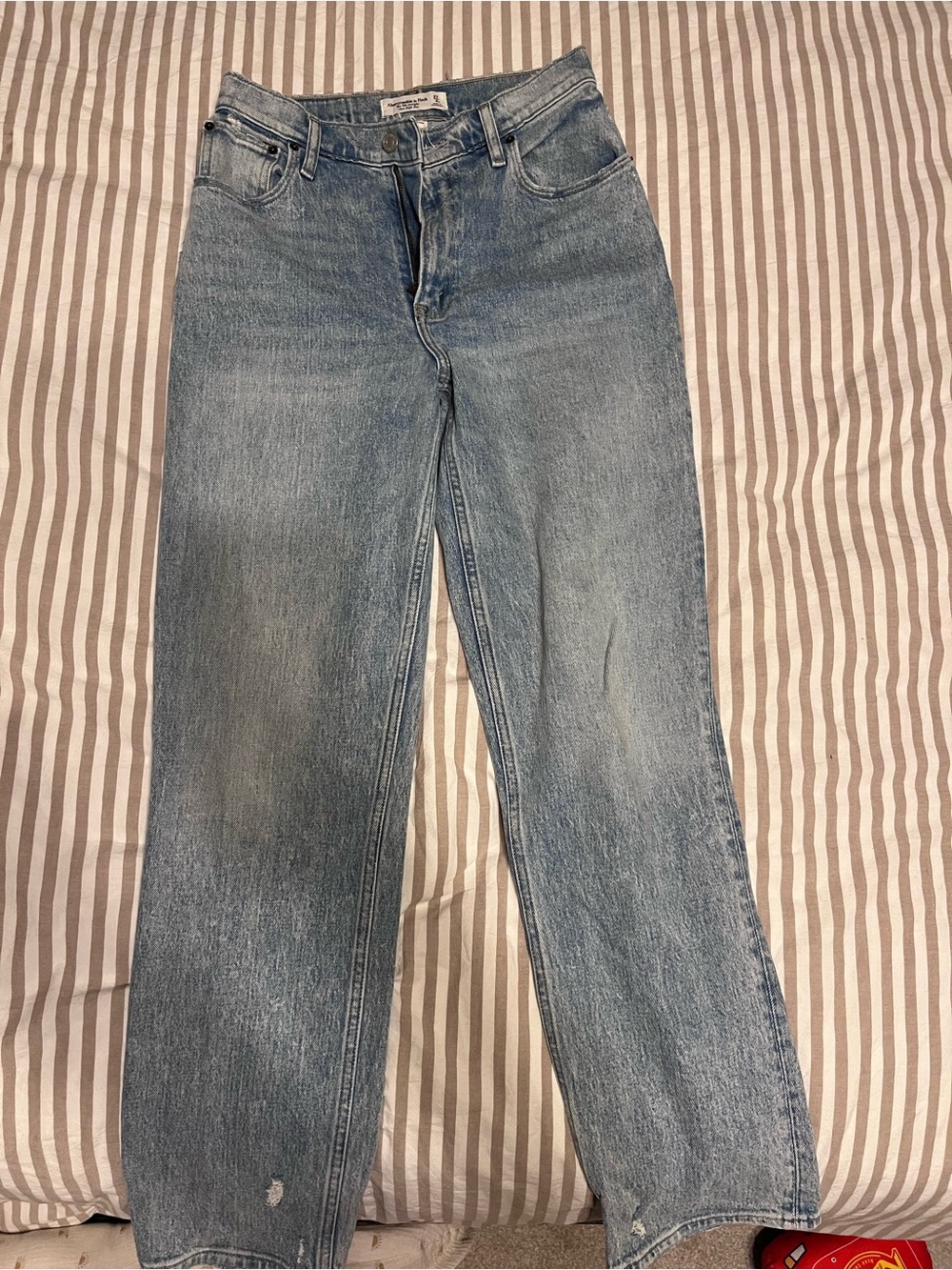 Abercrombie & Fitch Vintage Light Blue Straight-Leg Jeans - curve love size 4